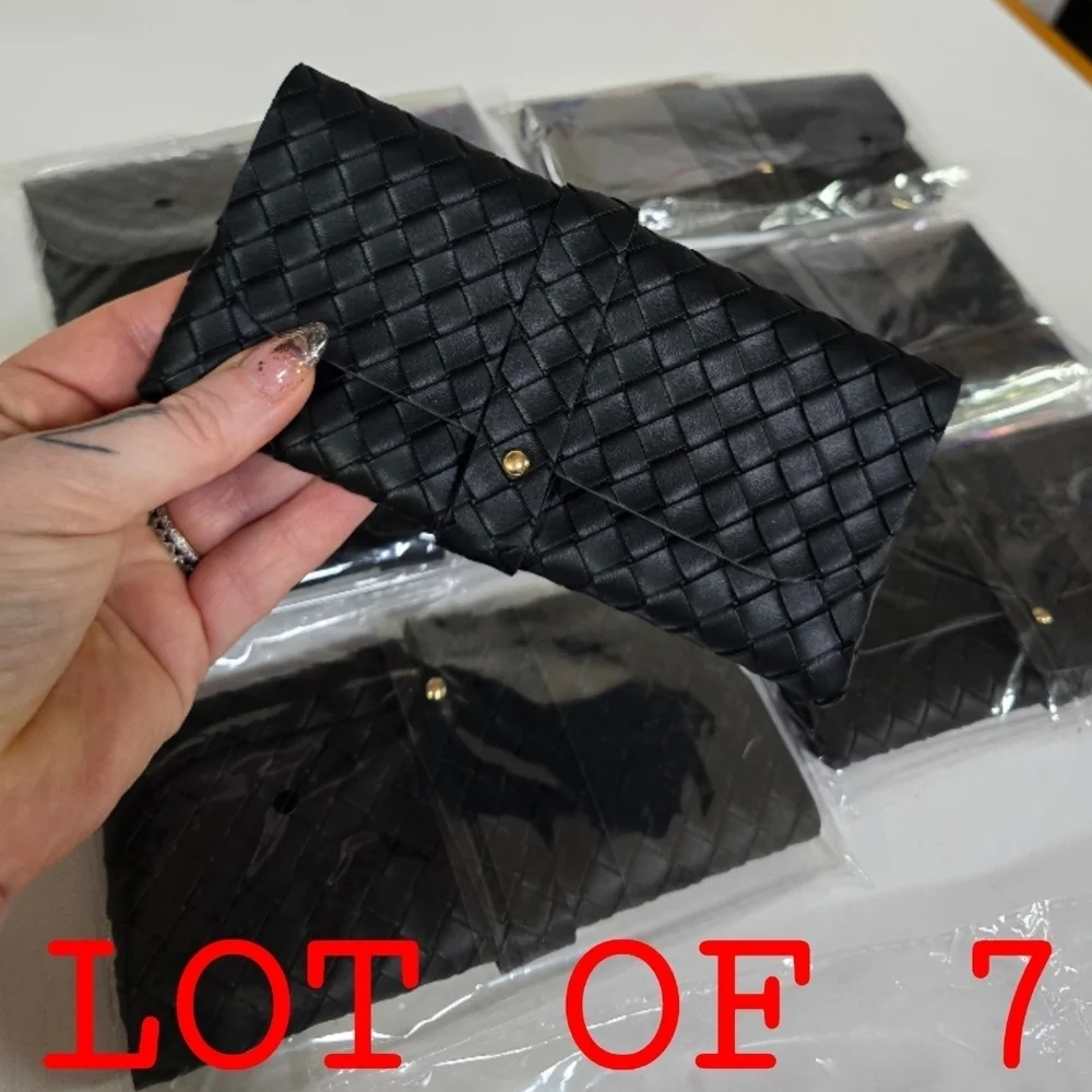 LOT OF 7 EYEGLASSES\SUNGLASSES PU LEATHER WOVEN MICROFIBER LINED CASES \ NWT!